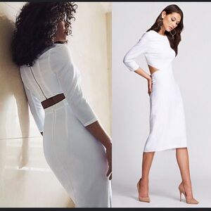 Gabrielle Union  Cream asymmetrical Dress with side openings and back open